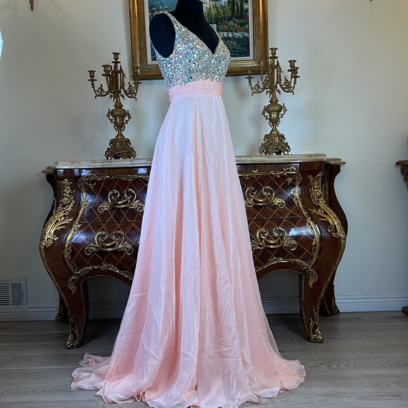 Meier Collection formal rhinestone pageant evening prom dress - Picture 4 of 6